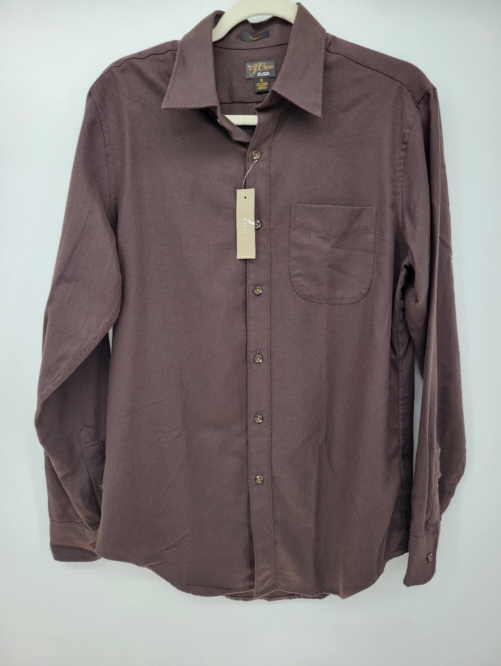 J Crew Cotton-cashmere blend shirt CC100 Size S Chocolate Brown NEW - Picture 4 of 7